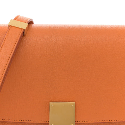 Celine Goatskin Medium Classic Box Flap Bag Orange 9 of 14