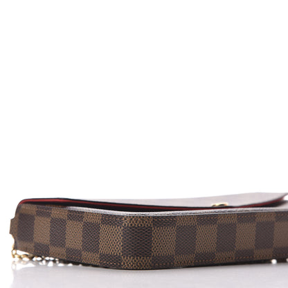 Louis Vuitton Damier Ebene Pochette Felicie Chain Wallet 6 of 10