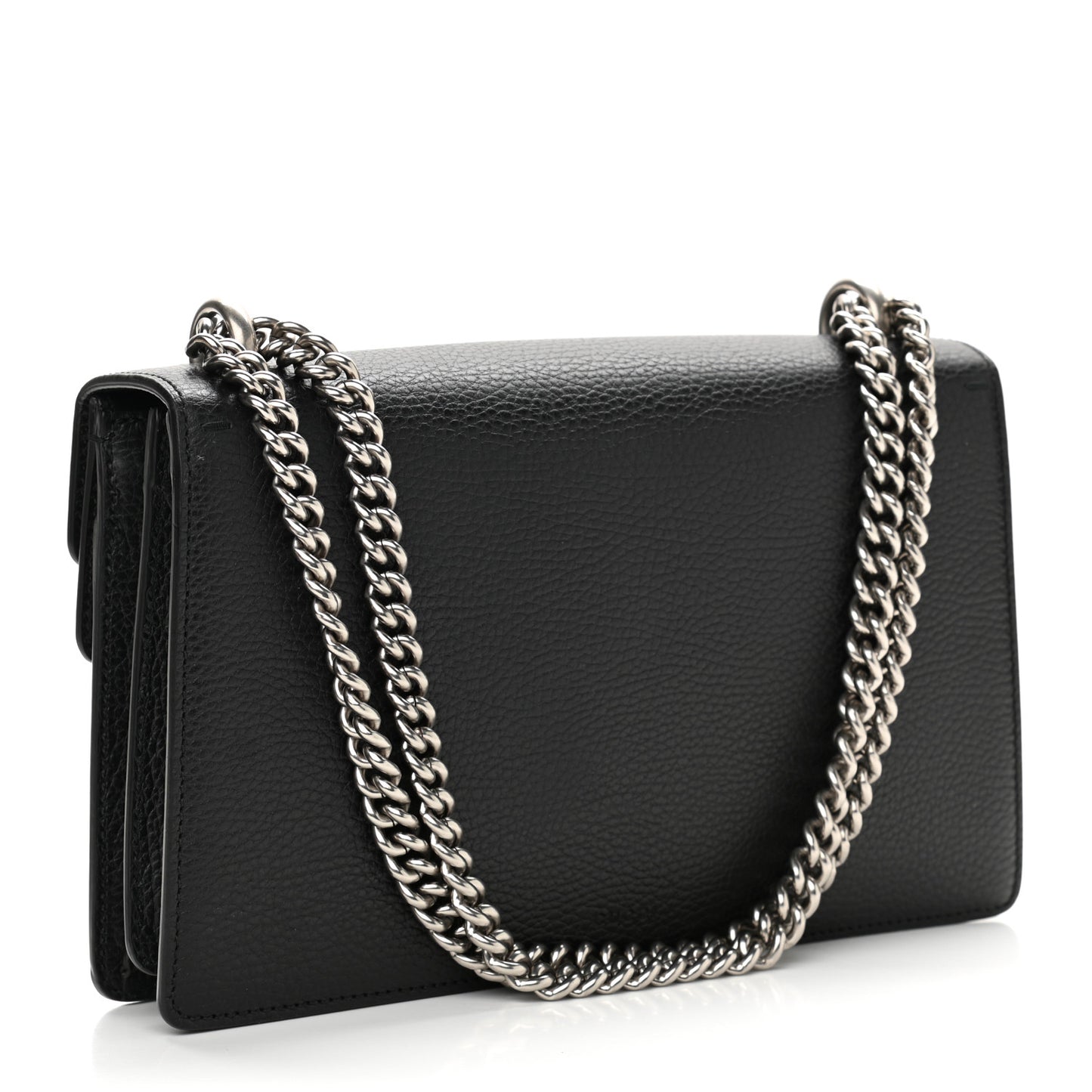 Pebbled Calfskin Small Dionysus Shoulder Bag Black