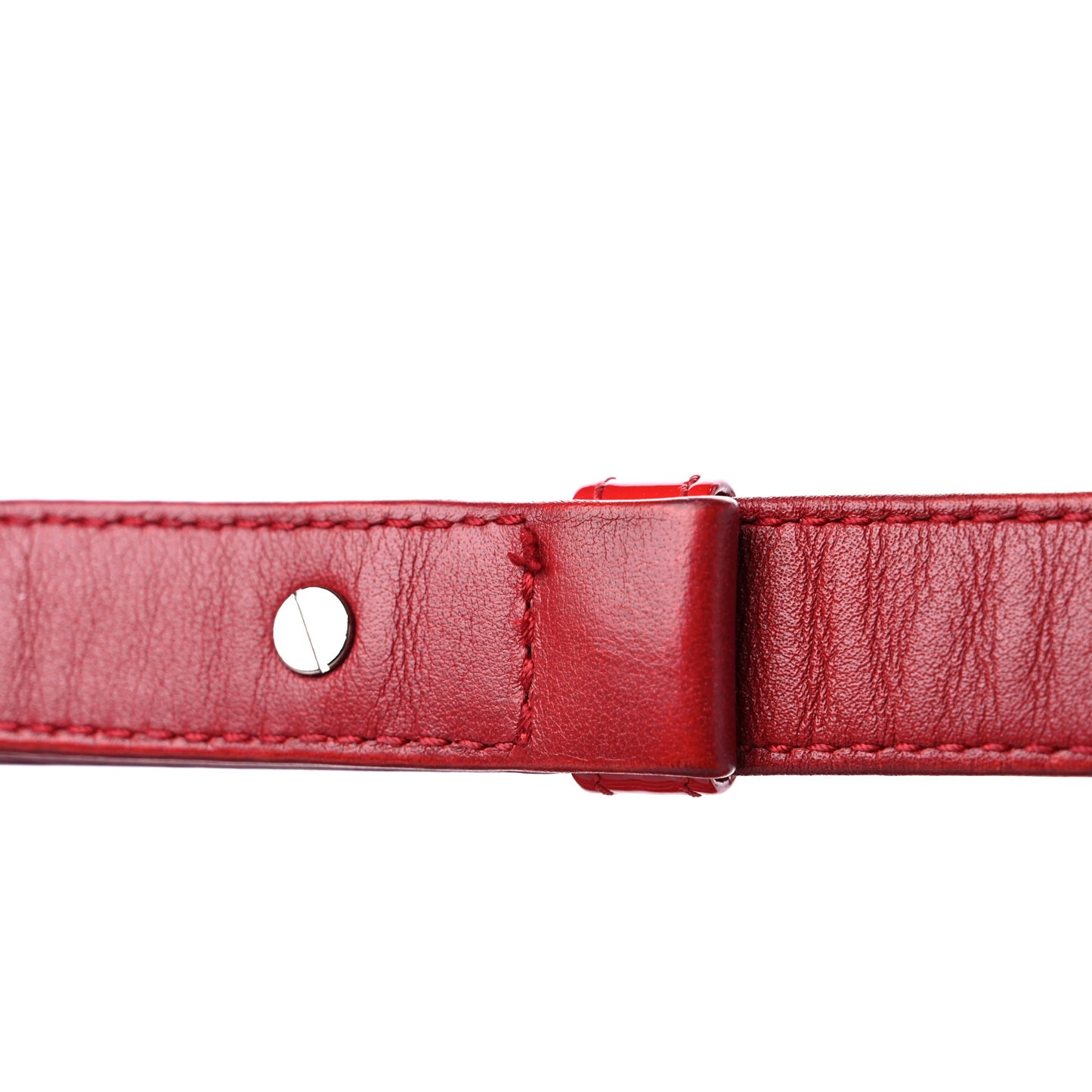 Patent Calfskin New Medium Plexiglass Boy Flap Red
