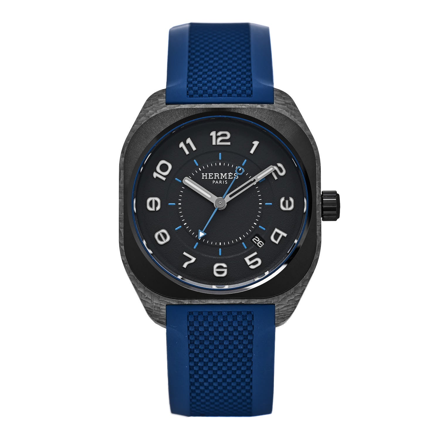 Hermes Glass Fiber Ceramic Rubber 39mm H08 Automatic Watch Bleu Abysse 1 of 5