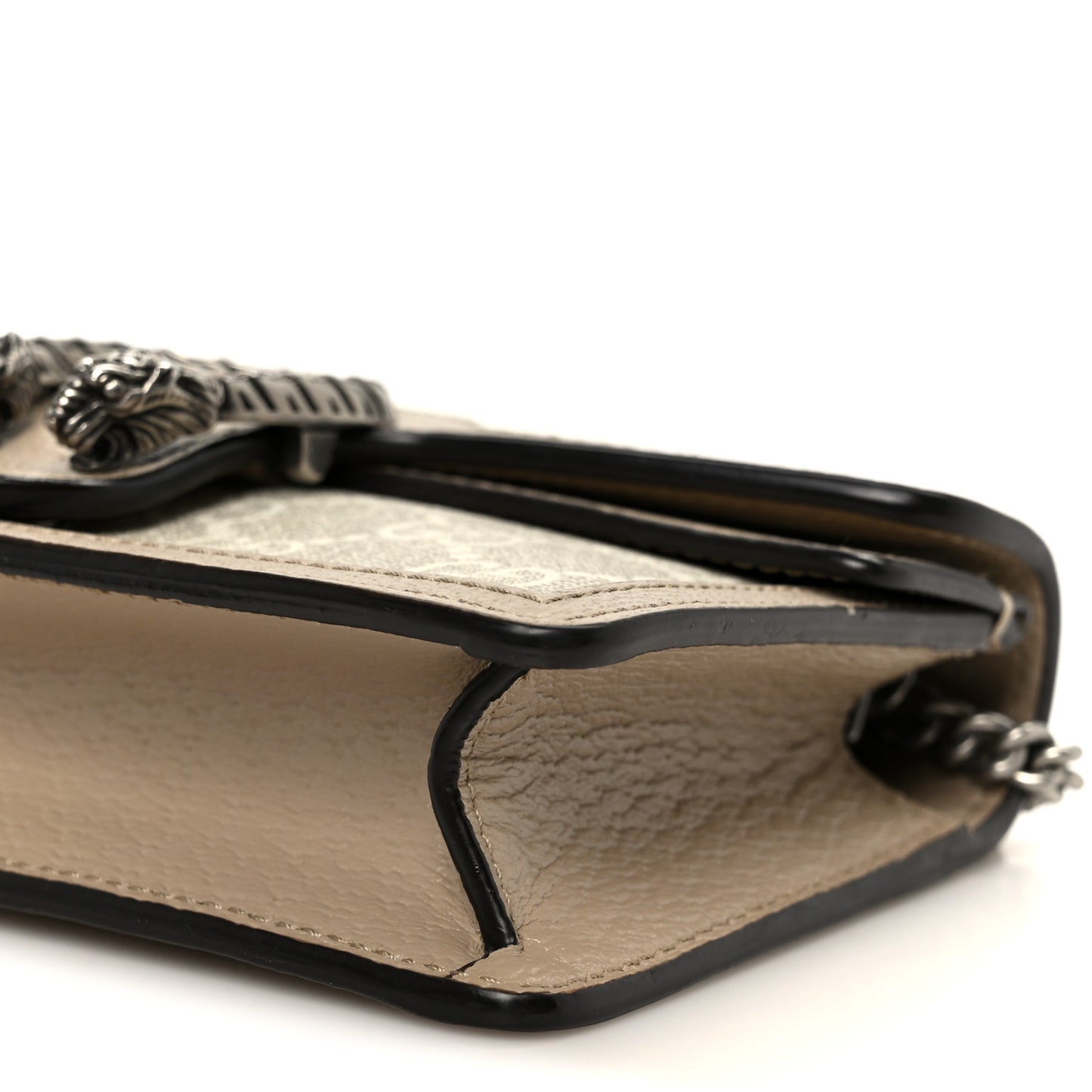 GG Supreme Monogram Textured Dollar Calfskin Super Mini Dionysus Shoulder Bag Beige Mystic White Oatmeal