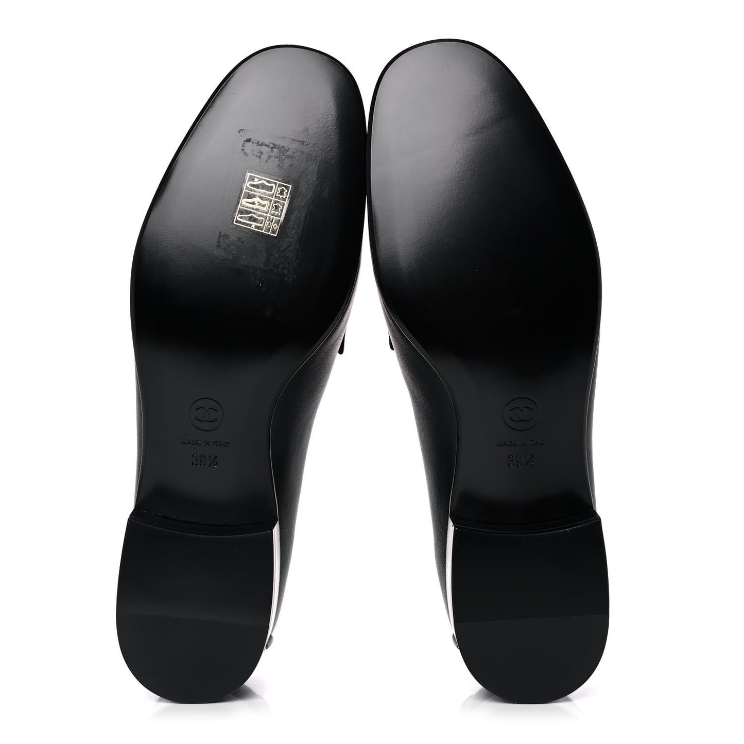 Lambskin Quilted Womens CC Loafers 39.5 Black