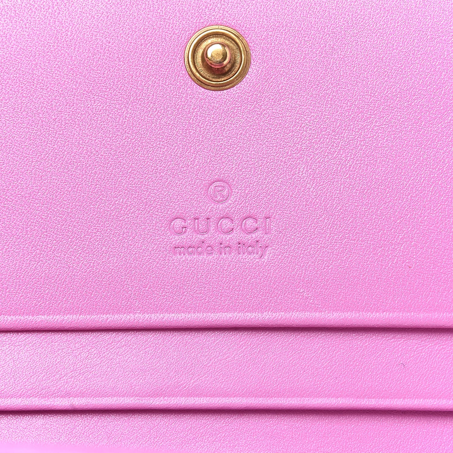 Gucci Calfskin Matelasse GG Marmont Card Case Candy Mousse 6 of 7