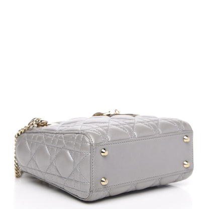 Christian Dior Metallic Lambskin Cannage Mini Lady Dior Grey 4 of 14