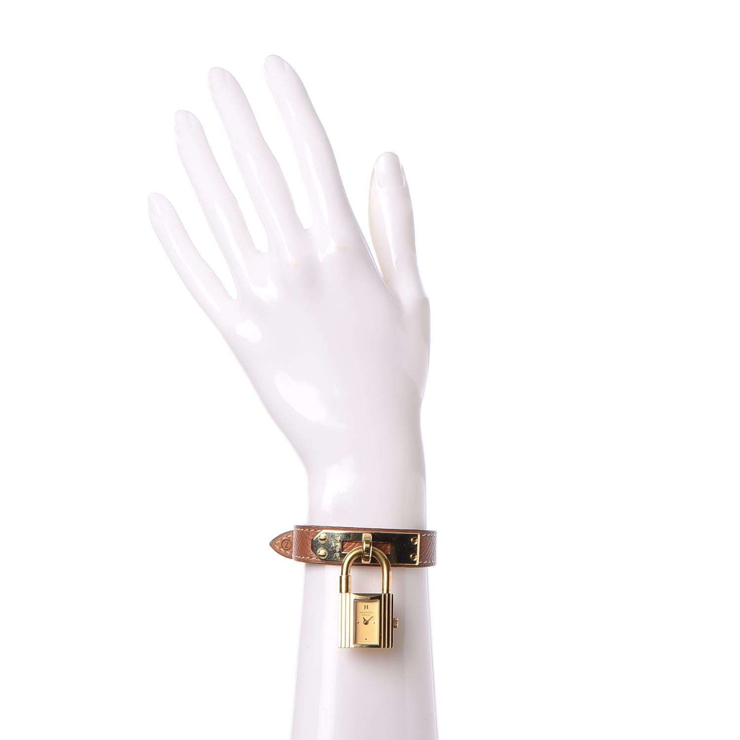 Hermes Stainless Steel Courchevel 20mm Kelly Cadena Quartz Watch Gold 2 of 5