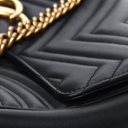 Gucci Calfskin Matelasse Medium GG Marmont Shoulder Bag Black 13 of 15