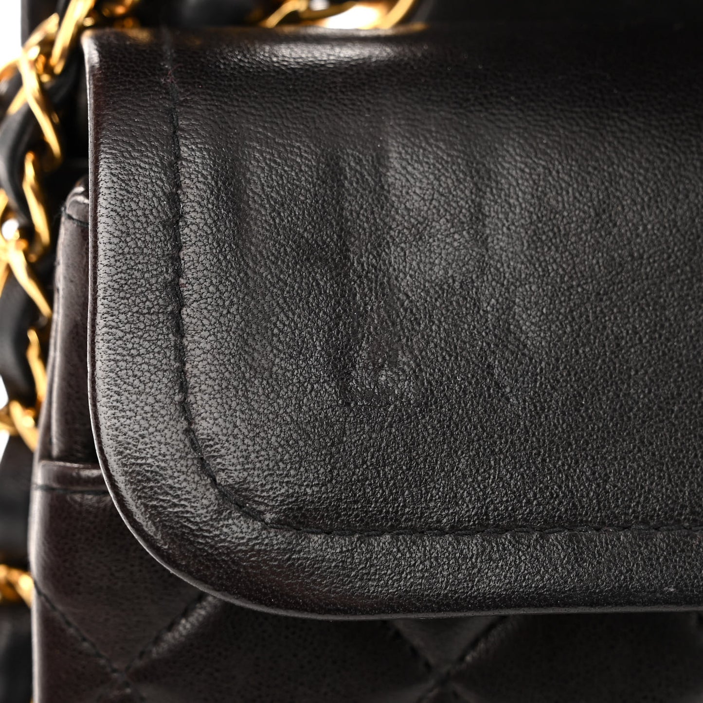 Lambskin Quilted Medium Double Flap Black