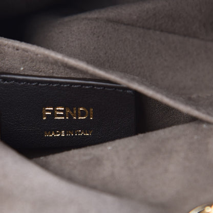 Fendi Glazed Fabric Vitello Century FF 1974 Stamp Patch Mini Double F Crossbody Bag Mogano Panna Fragola 7 of 9