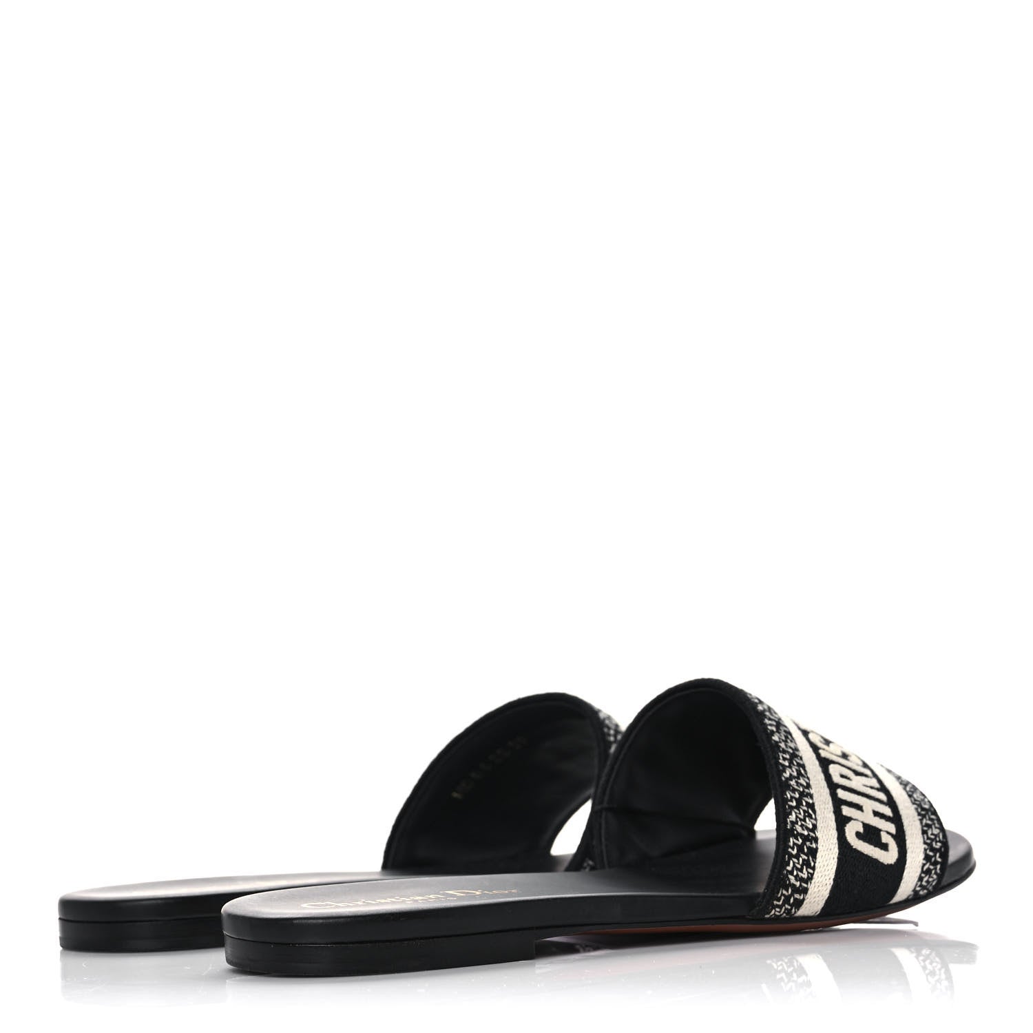 Christian Dior Canvas Embroidered Dway Mules Slide Sandals 39 Deep Blue 4 of 10