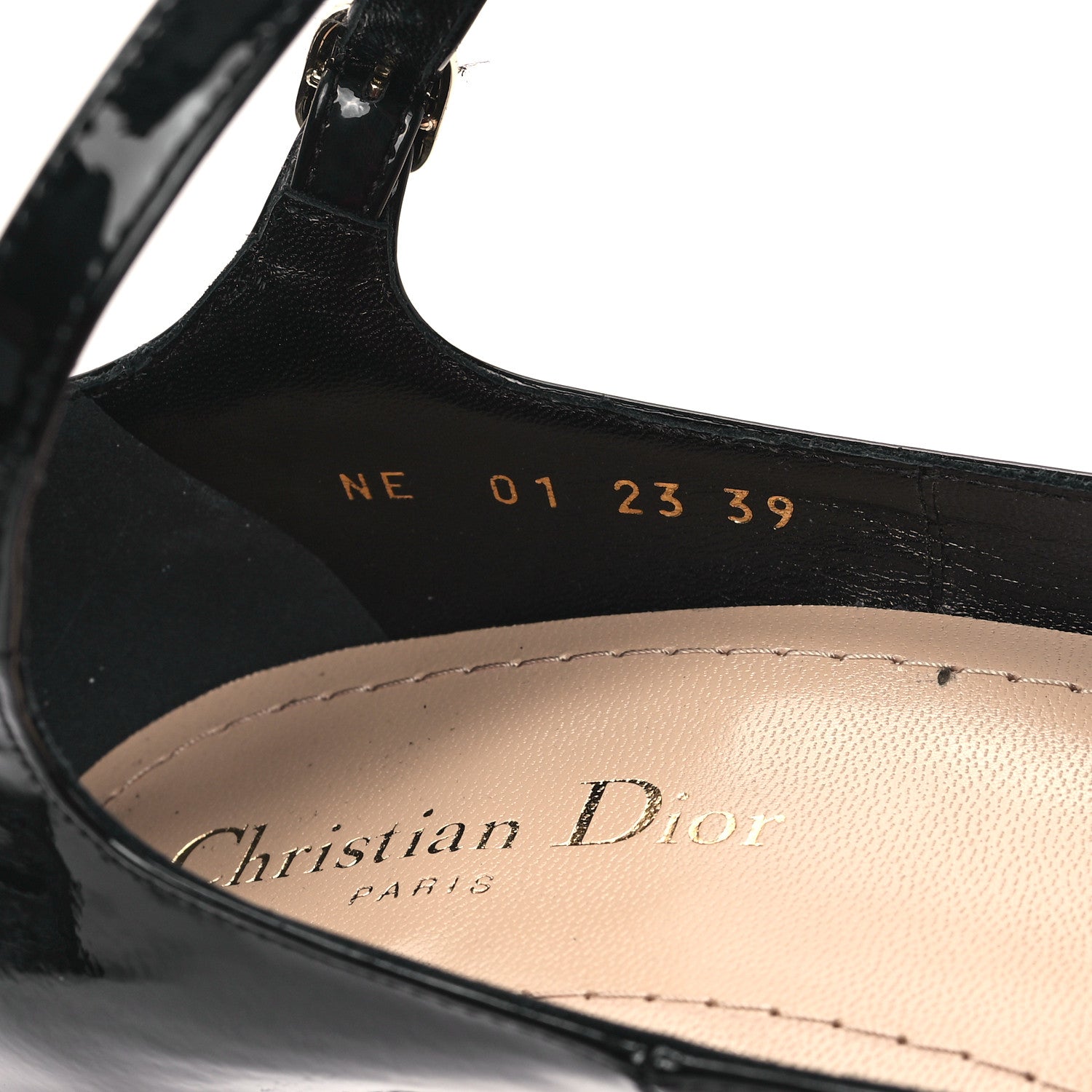 Christian Dior Patent Calfskin Aime Ankle Sandals 39 Black 8 of 12