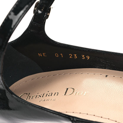 Christian Dior Patent Calfskin Aime Ankle Sandals 39 Black 8 of 12