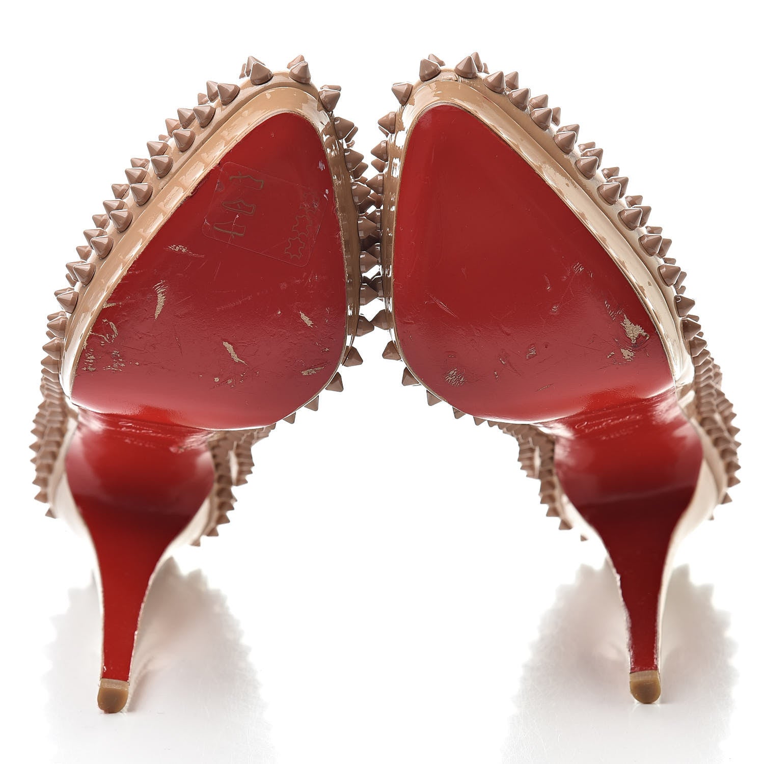 Christian Louboutin Patent Alti Spikes 140 Pumps 40.5 Nude 5 of 16
