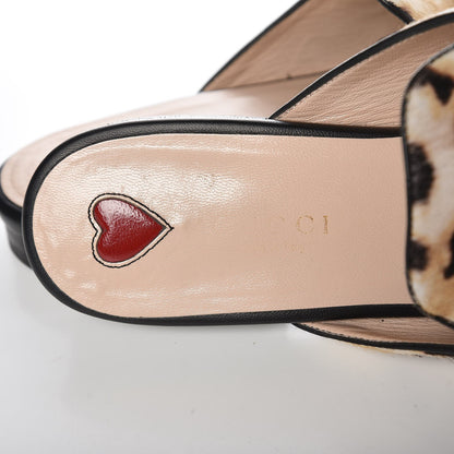 Gucci Calf Hair Leopard Print Womens Princetown Slippers 37.5 Naturale Black 7 of 10