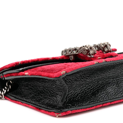 Gucci Velvet GG Monogram Super Mini Dionysus Shoulder Bag Red Cipria Black 8 of 8