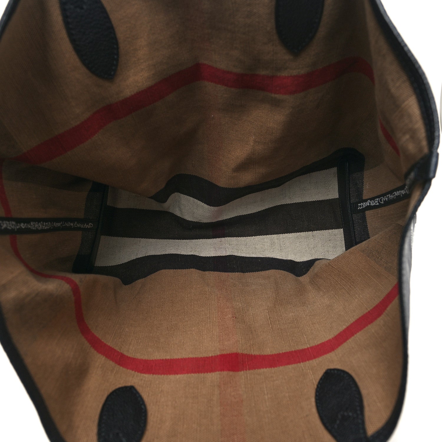 Burberry Coated Canvas Mega Check Medium Doodle Tote Black Red 6 of 12