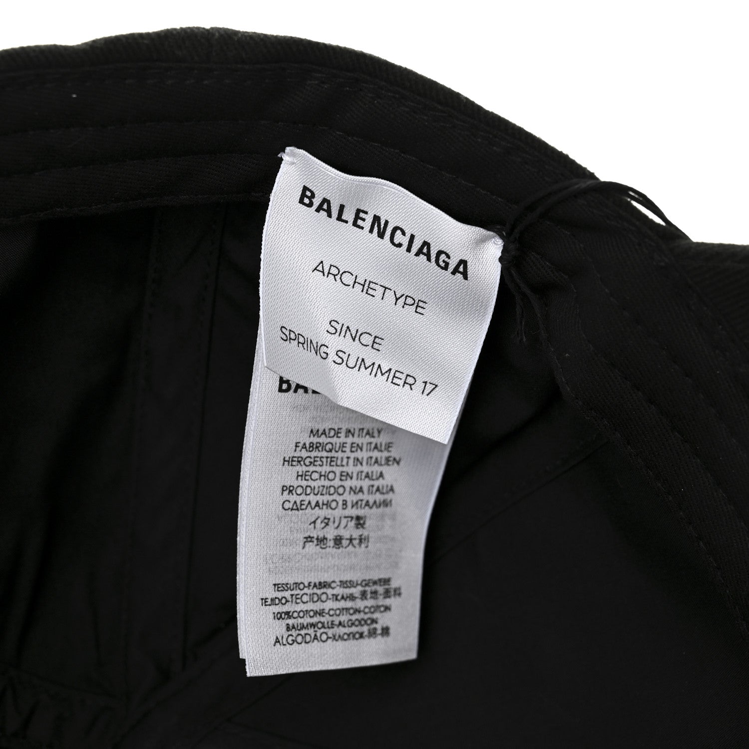 Balenciaga Cotton Drill Logo New Baseball Hat L Black 1846527