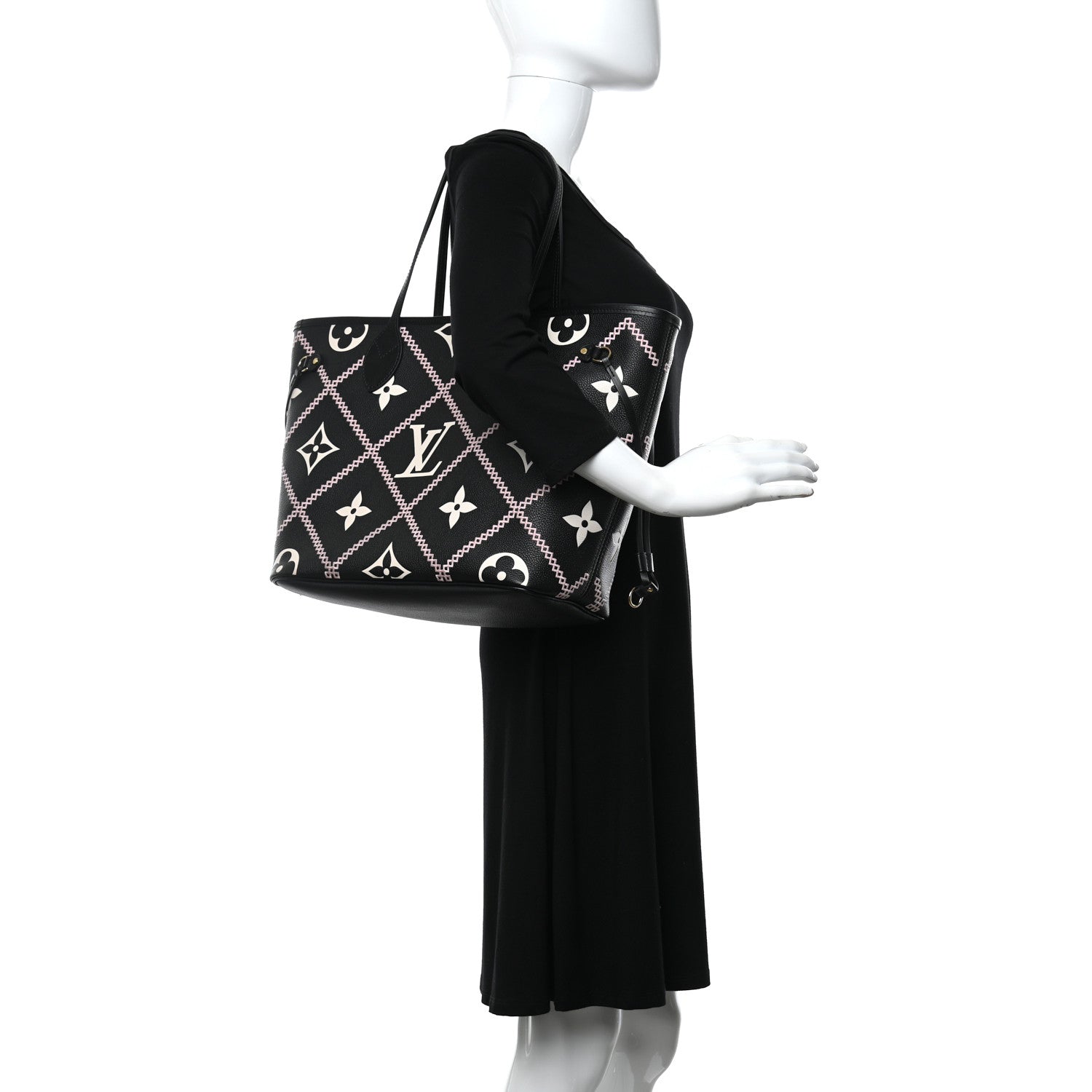 Louis Vuitton Empreinte Monogram Giant Broderies Neverfull MM Black 2 of 11