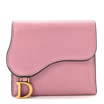 Christian Dior Goatskin Saddle Lotus Wallet Pink 1 of 6