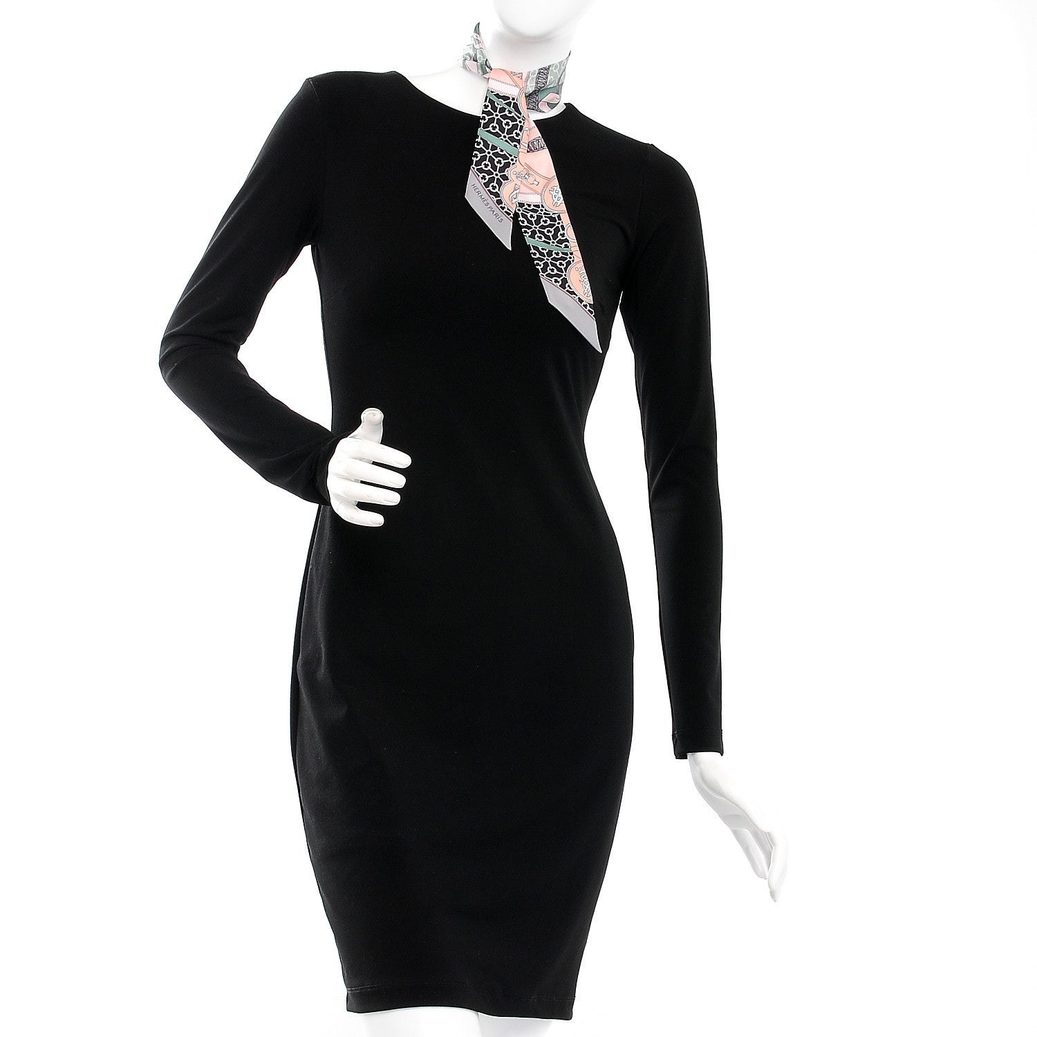 Hermes Silk La Promenade Du Matin Twilly Noir Rose Poudre Celadon 2 of 5
