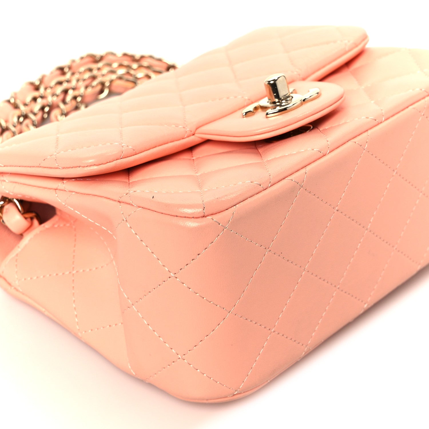 Chanel Lambskin Quilted Mini Square Flap Light Pink 10 of 11