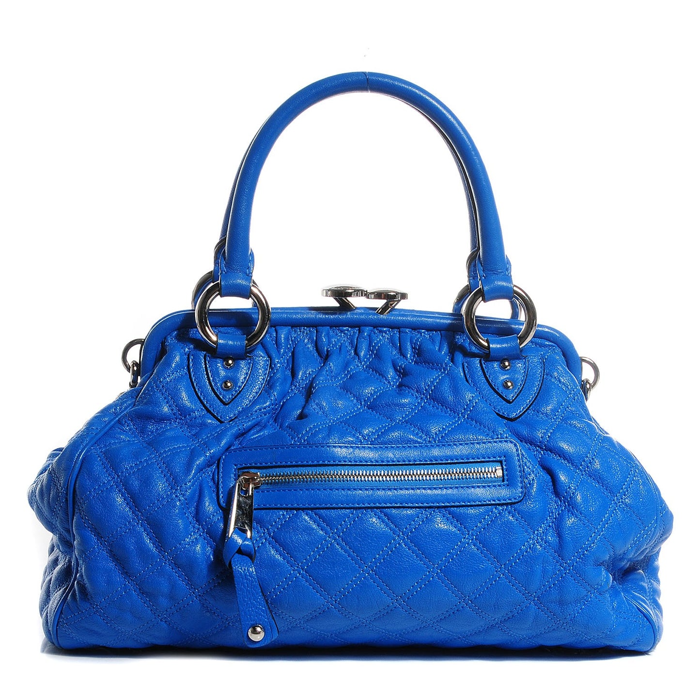 Calfskin Quilted Stam Blue
