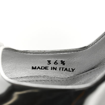 Prada Spazzolato Triangle Logo Pointed Toe 45mm Slingback Pumps 36.5 Argento 9 of 11