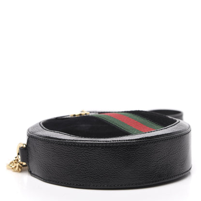Gucci Suede Patent Web Mini Ophidia Round Shoulder Bag Black 4 of 11