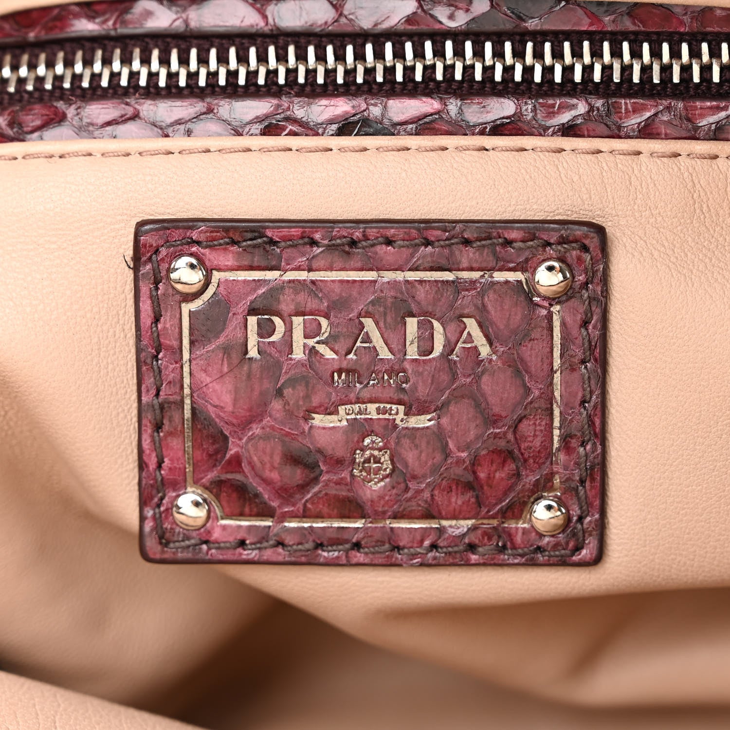 Prada Fox Fur Snakeskin Chain Bag 6 of 11
