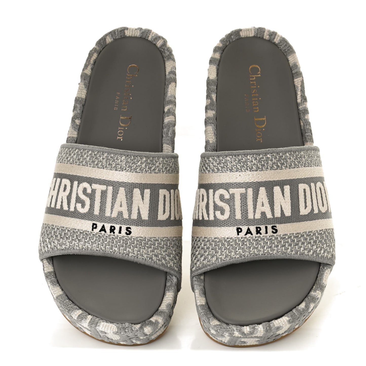 Oblique D-Way Platform Slide Sandals 36 Grey