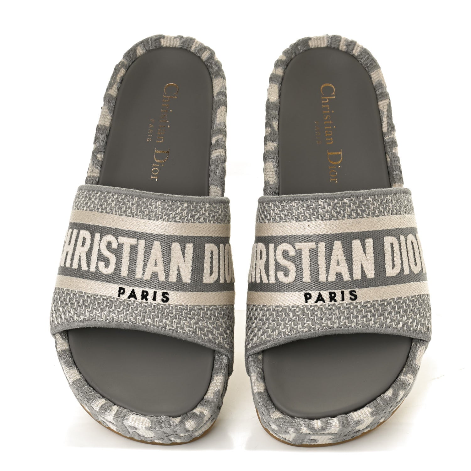 Christian Dior Oblique D-Way Platform Slide Sandals 36 Grey 5 of 10