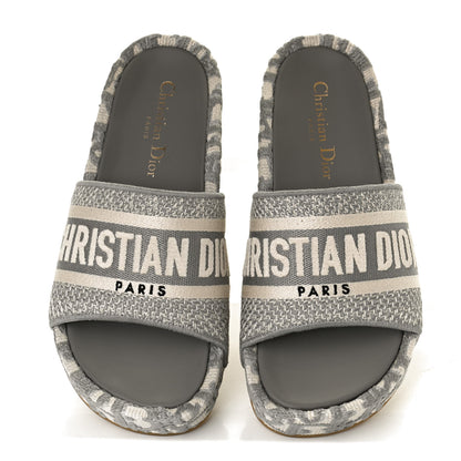 Christian Dior Oblique D-Way Platform Slide Sandals 36 Grey 5 of 10