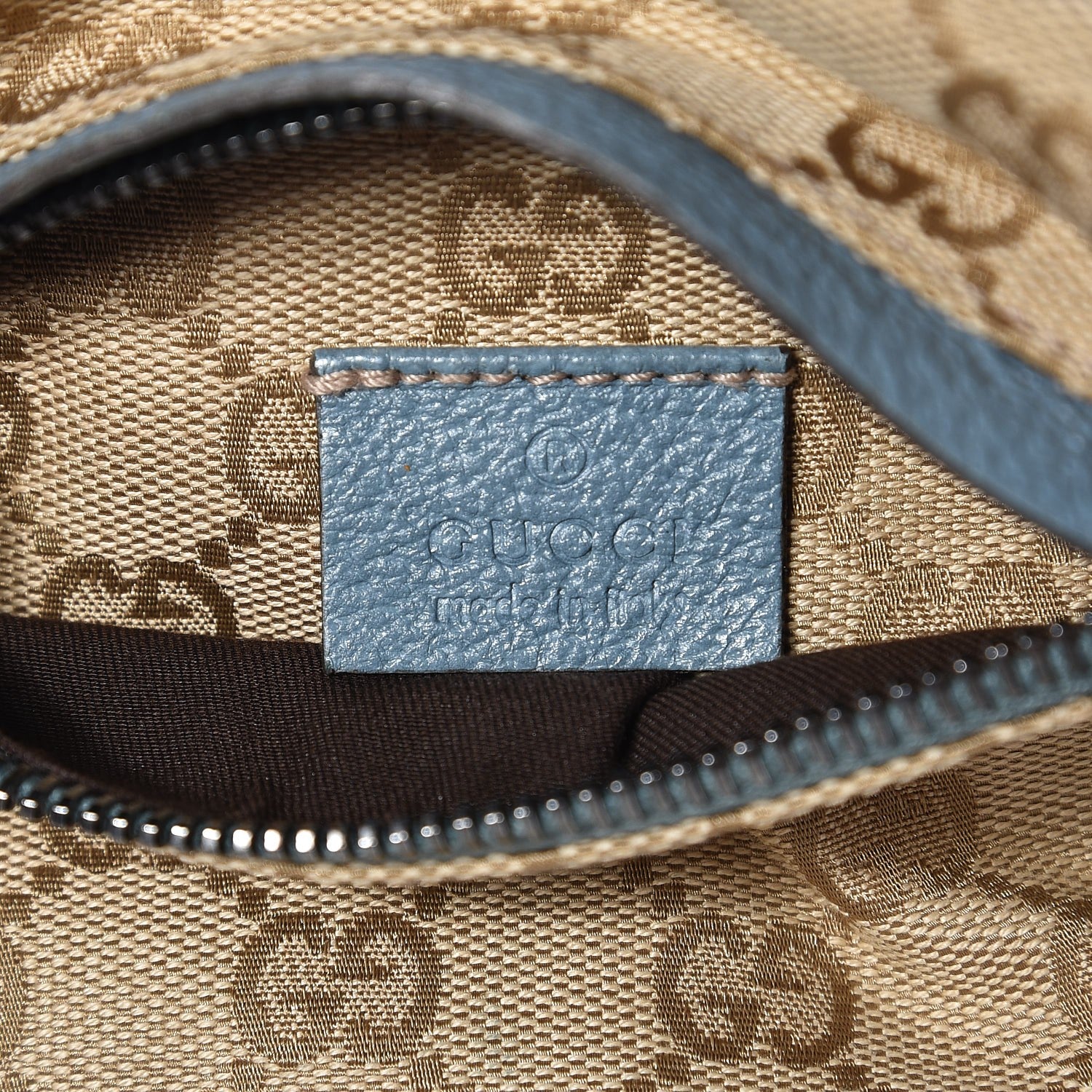 Gucci GG Monogram Web Double Pocket Belt Bag Blue 7 of 8