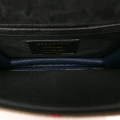 Burberry Derby Calfskin House Check Baby Macken Crossbody Bag Navy 5 of 12