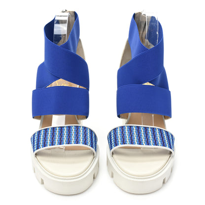 Christian Louboutin Calfskin Patrouiagoma 100 Platform Sandals 41 Blue 2 of 10