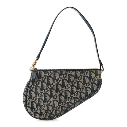 Christian Dior Monogram Mini Saddle Pochette Navy 1 of 10
