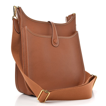Hermes Taurillon Clemence Evelyne III PM Gold 3 of 10