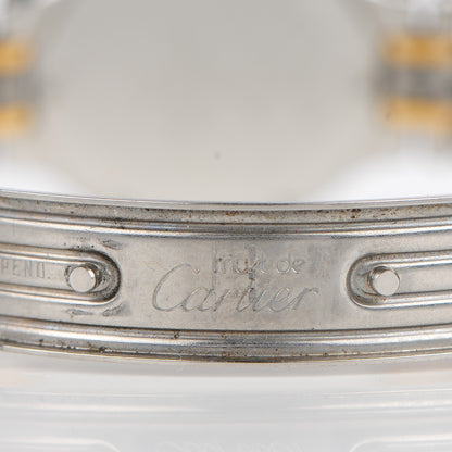Cartier Stainless Steel 18K Yellow Gold 28mm Must De 21 Bullet Link Quartz Watch 10 of 11