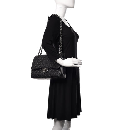 Chanel Lambskin Quilted Jumbo Double Flap Black 3 of 11