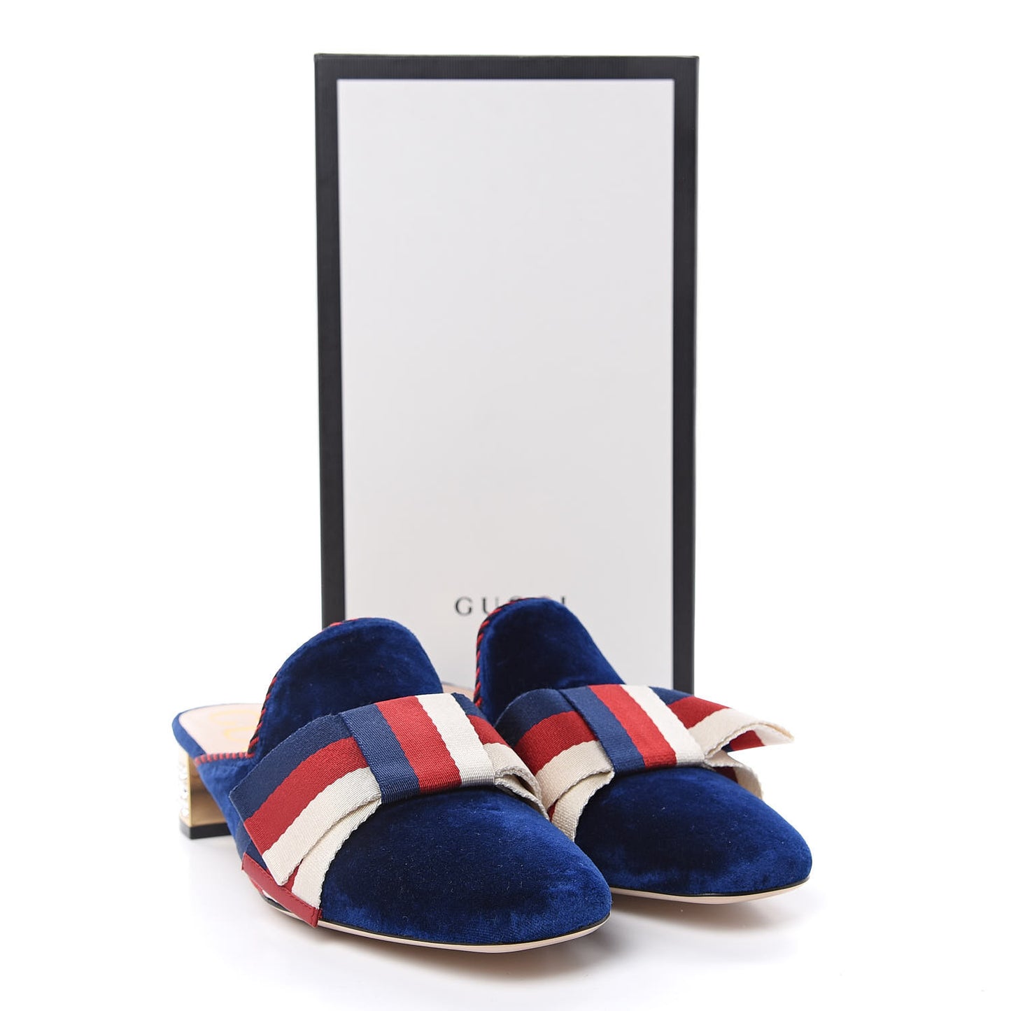 Velvet Crystal Sylvie Bow Mules 37 Cobalt Blue