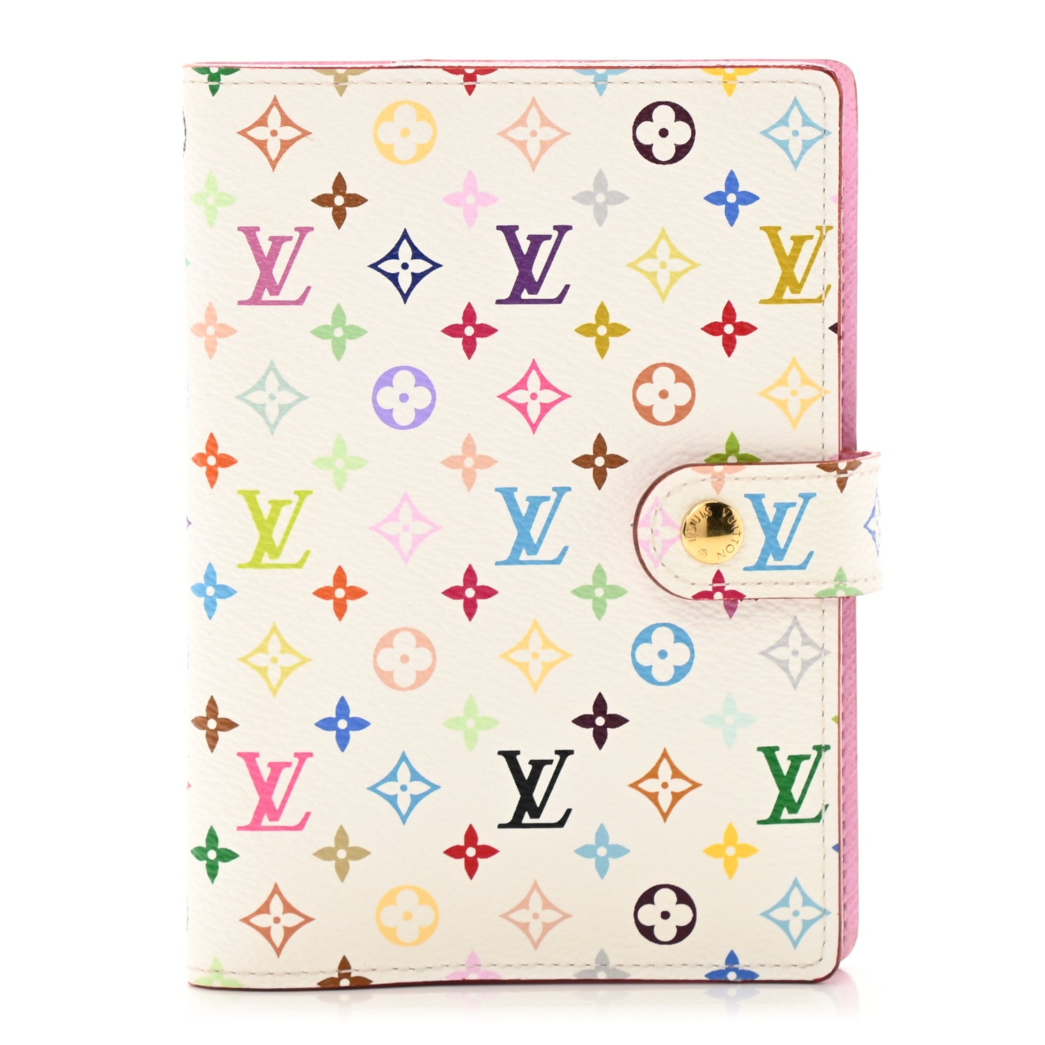 Louis Vuitton Monogram Multicolor Small Ring Agenda Cover White Litchi 1 of 8