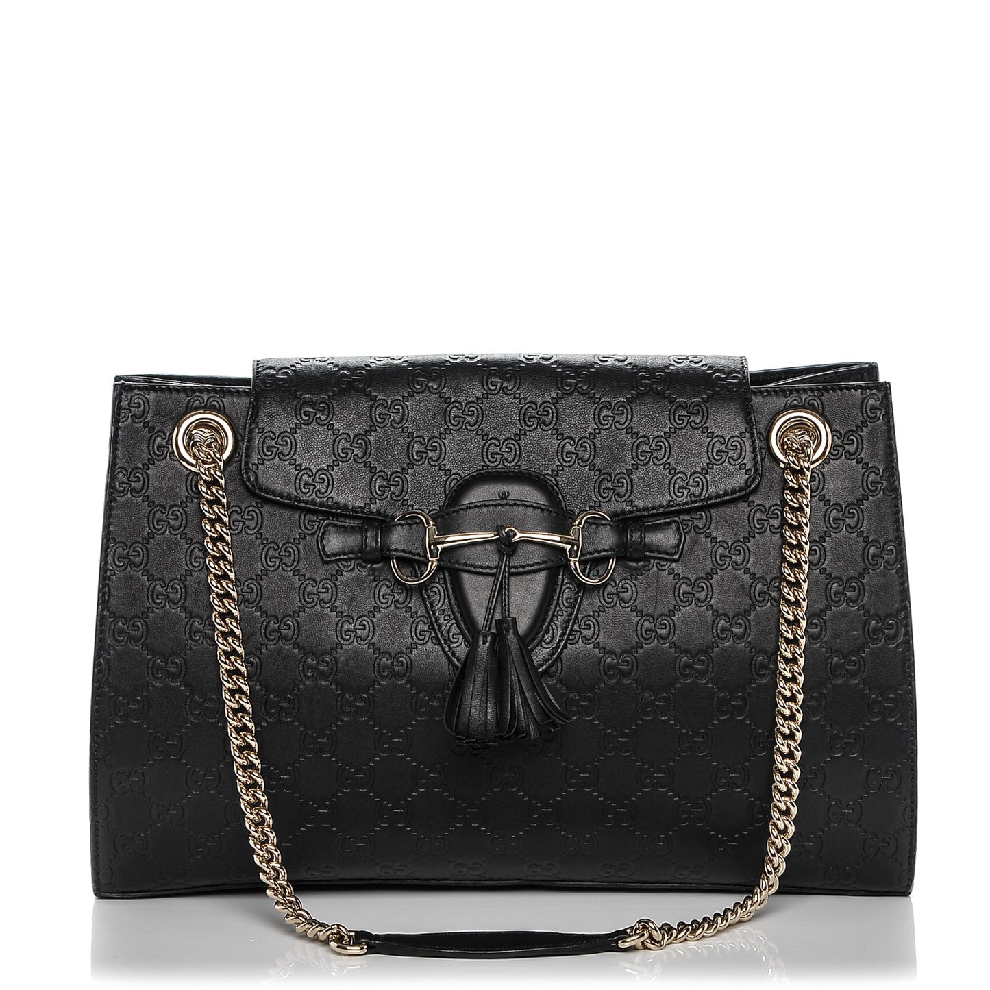 Guccissima Large Emily Chain Shoulder Bag Black