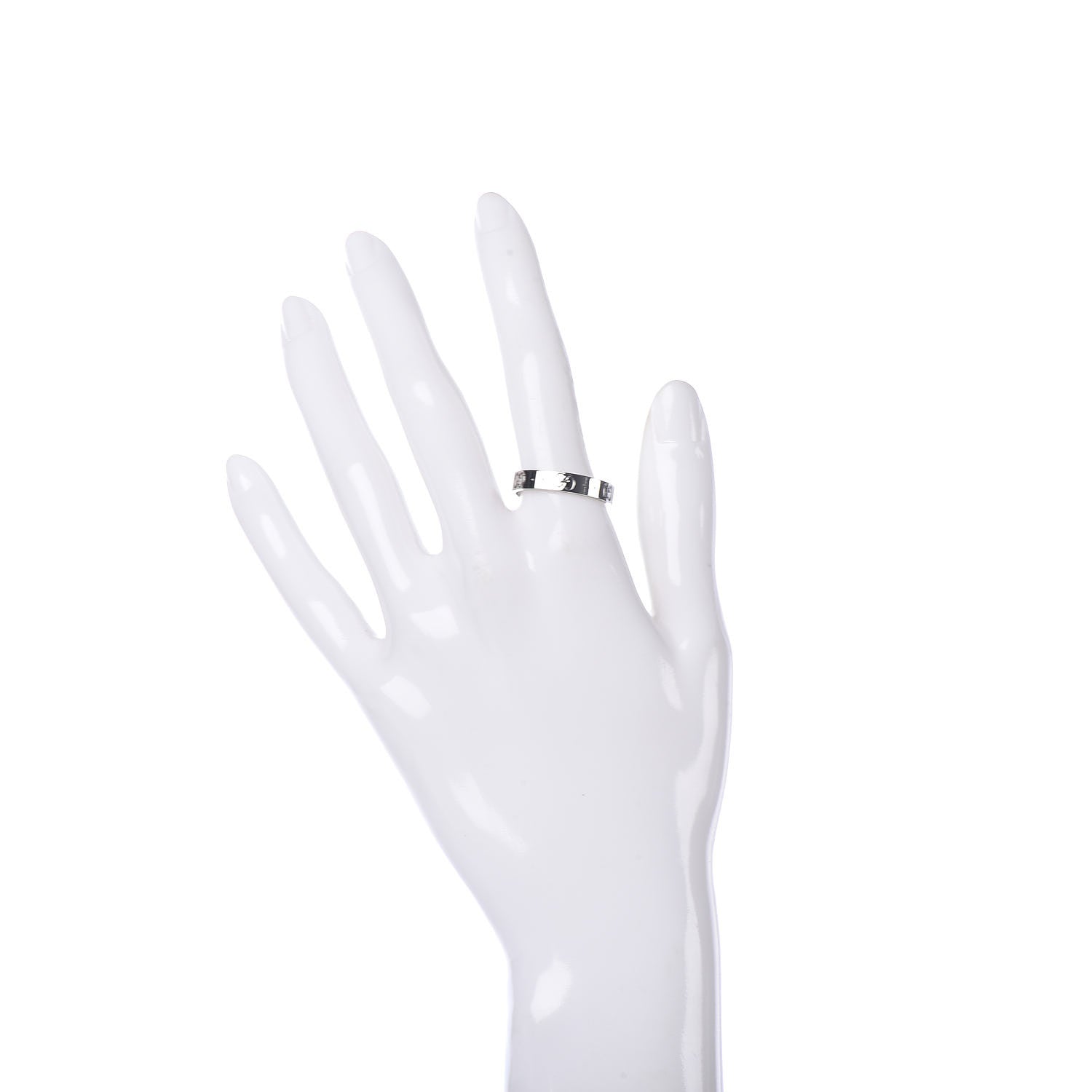 Gucci 18K White Gold 4mm Icon Thin Band Ring 60 9 2 of 7