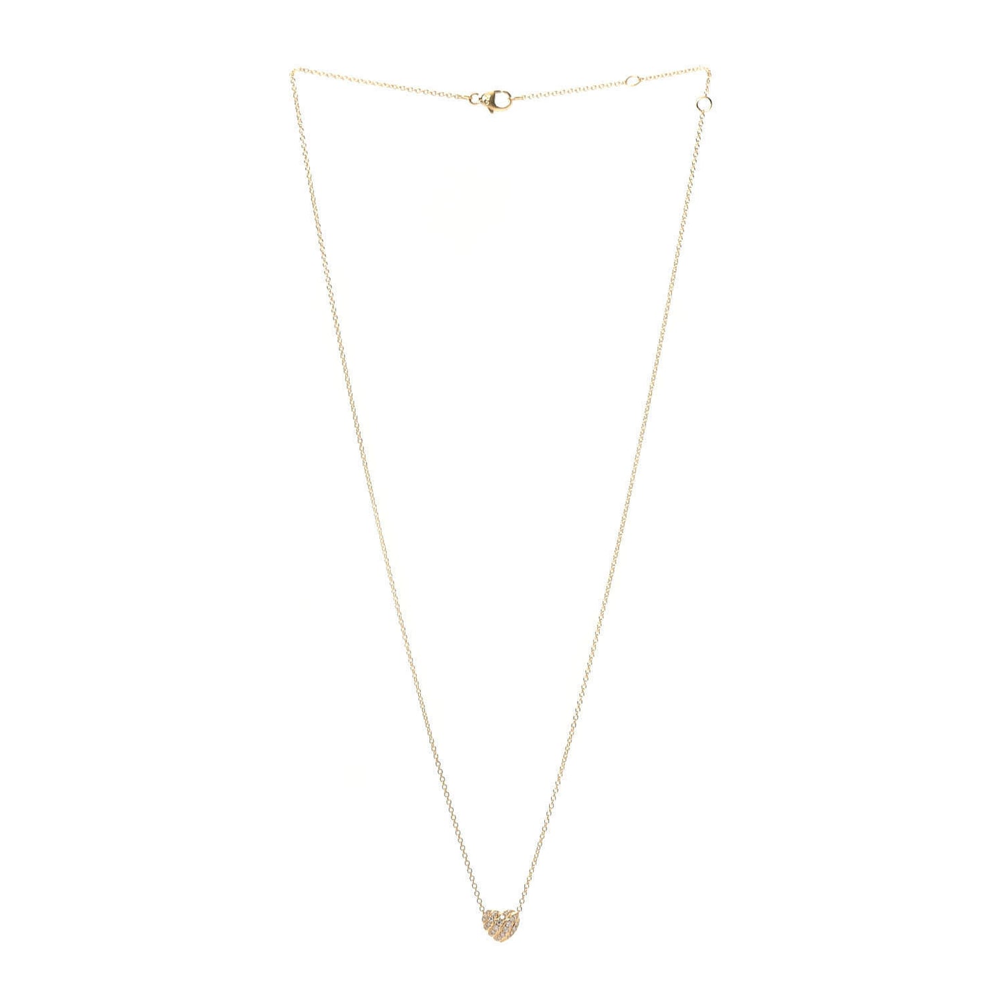 18K Yellow Gold Diamond Le Petit Coeur Heart Pendant Necklace