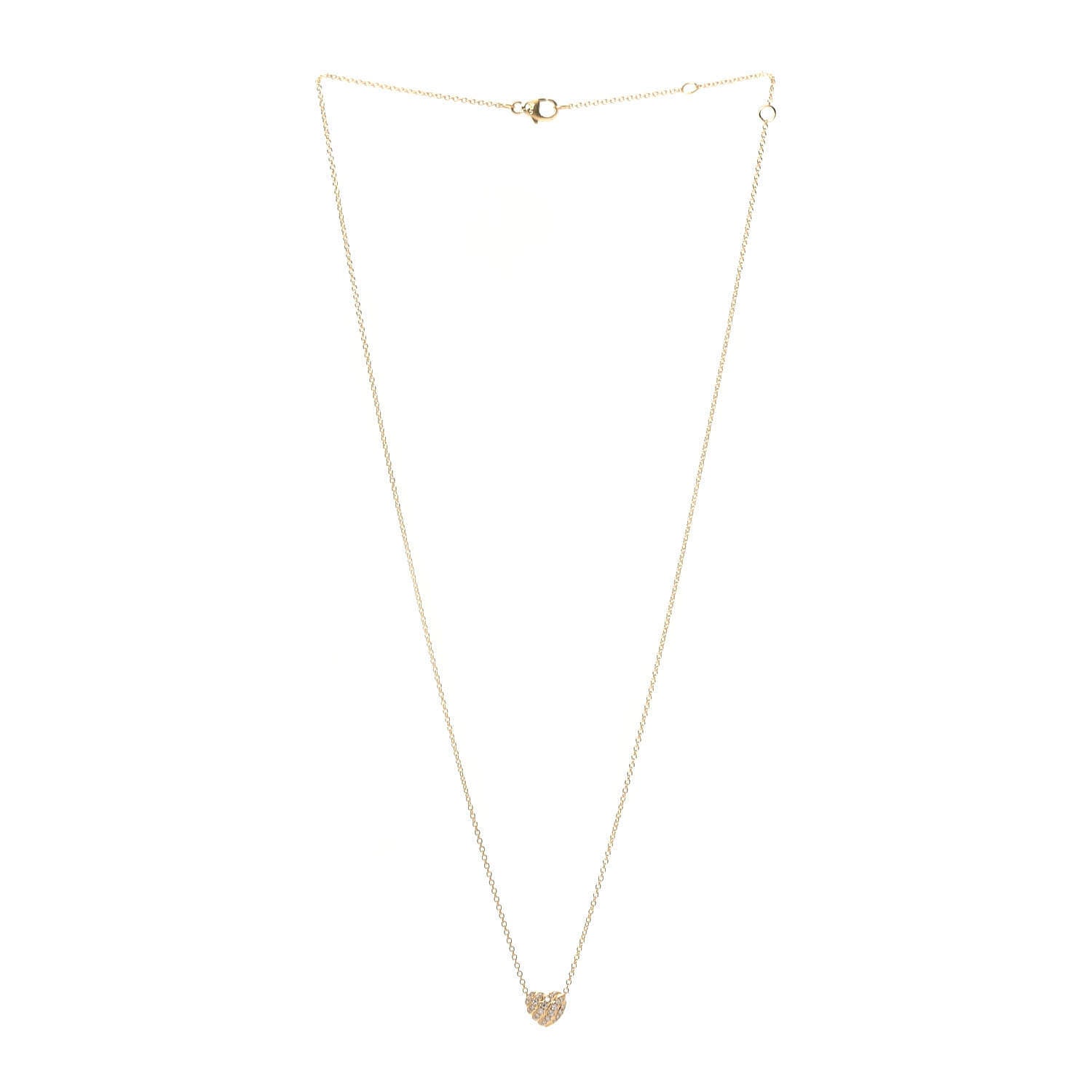 David Yurman 18K Yellow Gold Diamond Le Petit Coeur Heart Pendant Necklace 3 of 6
