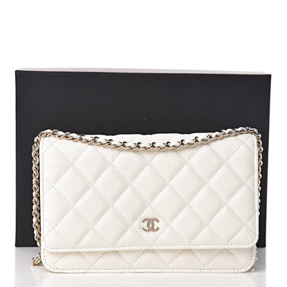 Chanel Caviar Quilted Wallet On Chain WOC White 14 of 14