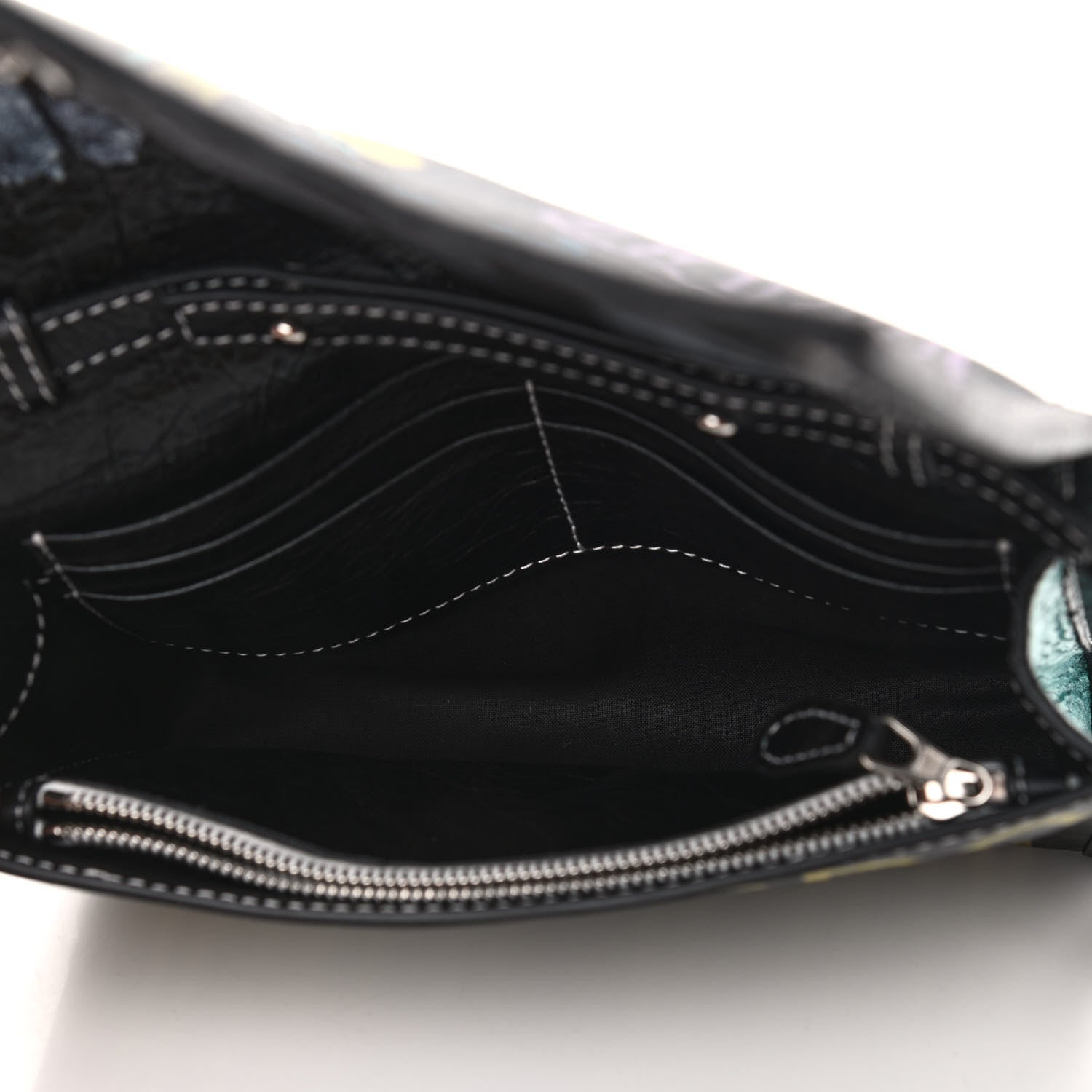 Balenciaga Agneau Arena Graffiti All Over Bazar Chain Shoulder Bag Black Multicolor 5 of 10