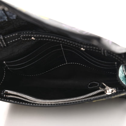 Balenciaga Agneau Arena Graffiti All Over Bazar Chain Shoulder Bag Black Multicolor 5 of 10