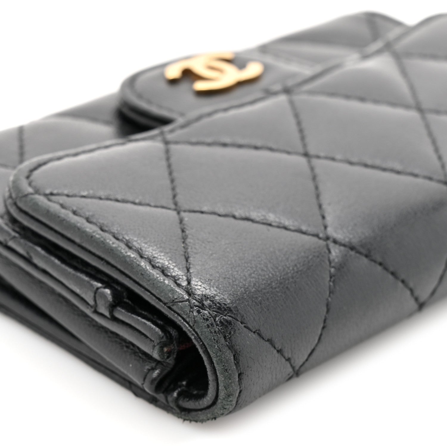 Chanel Lambskin Quilted Flap Card Holder Black 10 of 11