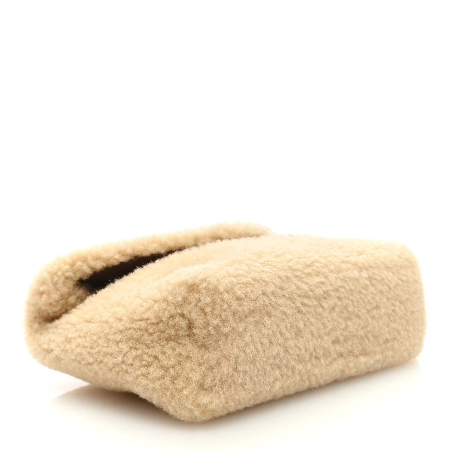 Shearling Quilted Monogram Loulou Puffer Pouch Clutch Natural Beige Brick